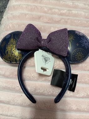 Disney Navy and Purple Sparkle Minnie Ears Headband